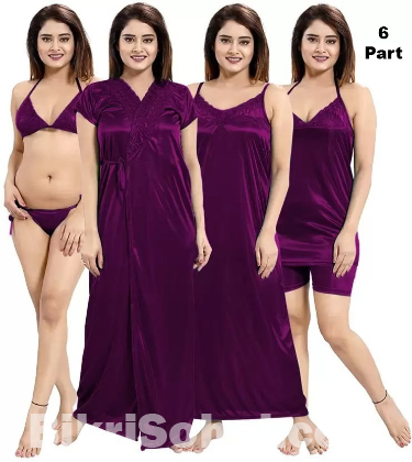 6 Pieces Night Dress Set